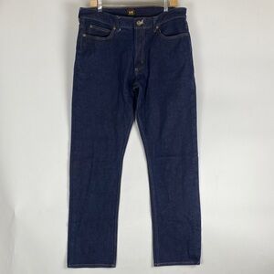 Lee Regular Straight Jeans Raw Selvedge Stretch Denim Men’s Size 36 Runs 34”
